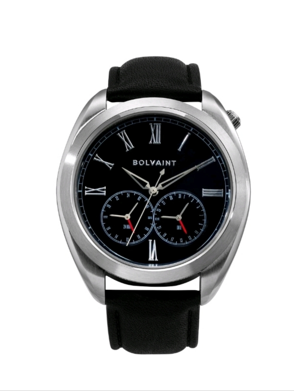 Bolvaint Aurelius Mens Watch Stainless Quartz Black Black Leather Watches - Picture 3 of 12